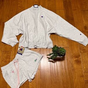 Champion pull oversized sweater & shorts